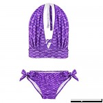 YiZYiF Girls Fish Scale Pattern Bow Bikini Bathing Suit Set Purple B06XK4YG98